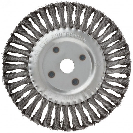 Кордщетка-колесо, посадочный диаметр 22.2 мм, стальная витая проволока 200 мм
