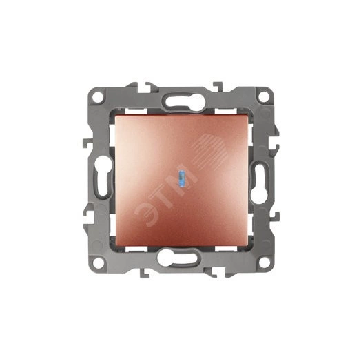 Выключатель с подсветкой, 10АХ-250В, Эра12, медь,12-1102-14