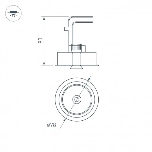 Светильник CL-SIMPLE-R78-9W Day4000 (BK, 45 deg) (ARL, IP20 Металл, 3 года)