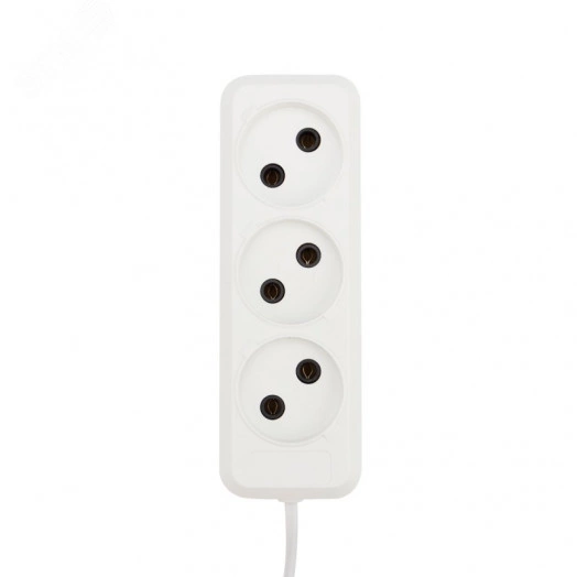 Удлинитель 3 гнезда, 7 м, 2х0.75 мм, б/з, белый