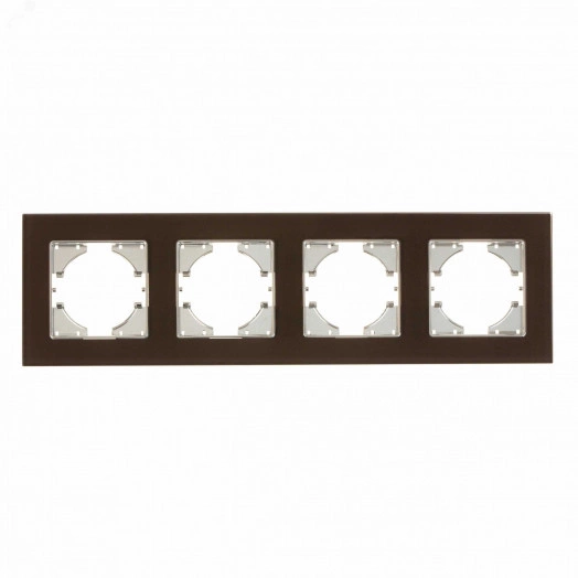 UGRA рамка 4-местная, стекло,  коричневый.