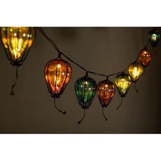 Гирлянда садовая Воздушные шарики на солнечной батарее 3,8 м (длина рабочей части 1,8 метров) 10 LED ERASF23-21 ЭРА
