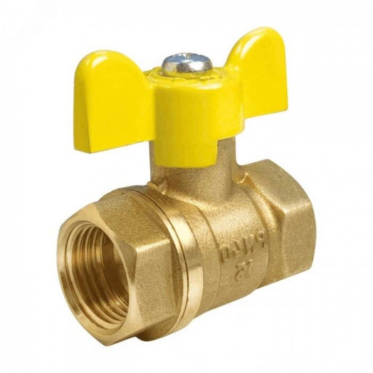 Кран шаровой для газа 11Б27фтМ 3/4' ВР латунный ручка бабочка