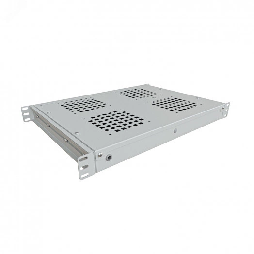 Модуль вентиляторный крепление на 19 1U, 4 элемента, электронный термоконтроллер, цифровой термодатчик, серый RAL 7035