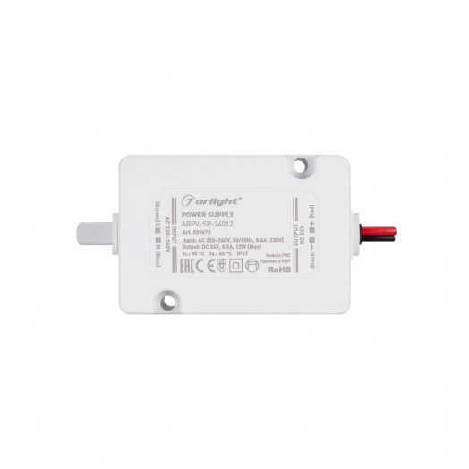 Блок питания ARPV-SP-24012 (24V, 0.5A, 12W) (, IP67 Пластик, 5 лет)