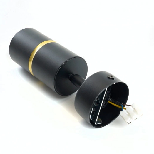 Светильник ДБО GU10 без лампы наклонный черный золото