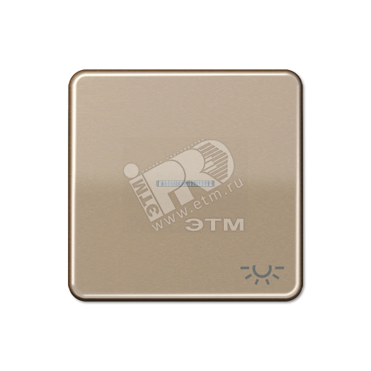Клавиша с окошком и символом  освещение  для выключателей с подсветкой  золотая бронза
