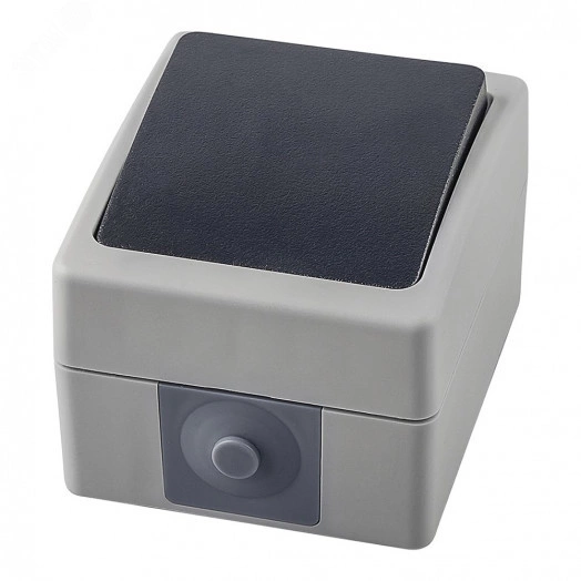 Переключатель одноклавишный, серия Велена, серый/графит,