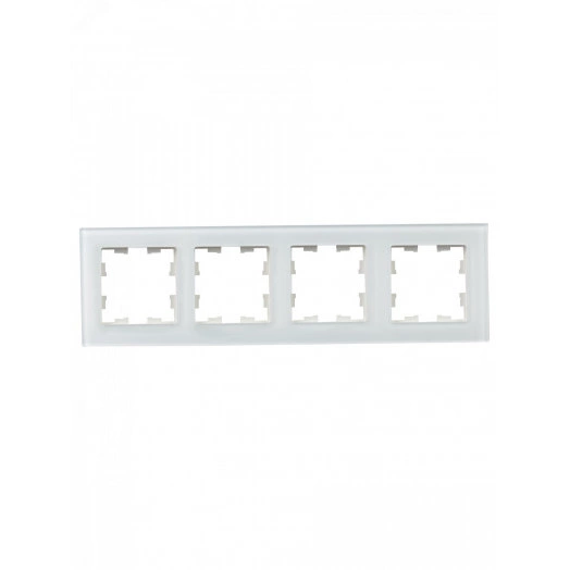 BRITE Рамка 4 поста РУ-4-2-Бр стекло белый матовый IEK
