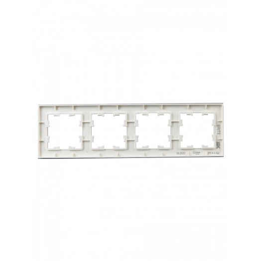 BRITE Рамка 4 поста РУ-4-2-Бр стекло белый матовый IEK