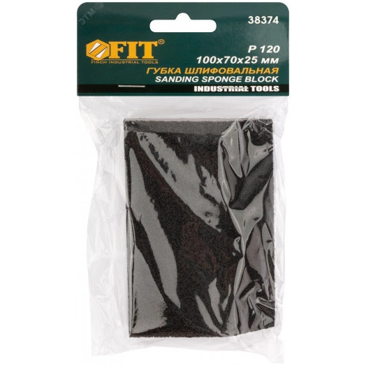 Губка шлифовальная угловая, алюминий-оксидная, 100х70х25 мм, средняя жесткость Р 120