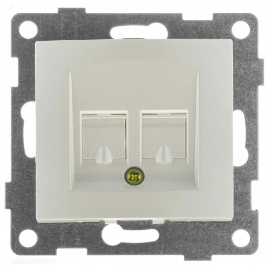 Bravo Розетка компьютерная RJ45, одинарная, скрытая установка.  жемчуг