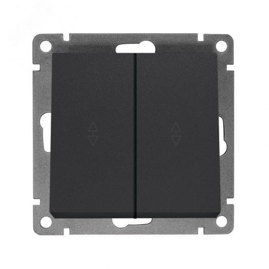 Афина выключатель проходной двухклавишный , с/у, 10А, 220В, механизм графит (еврослот)