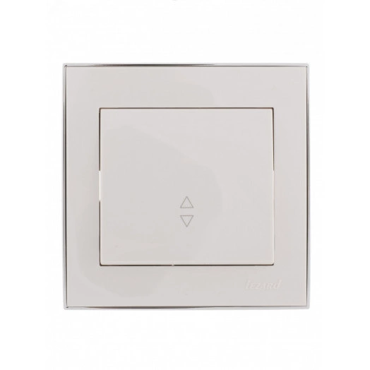 RAIN Выключатель проходной белый с боковой        вставкой хром