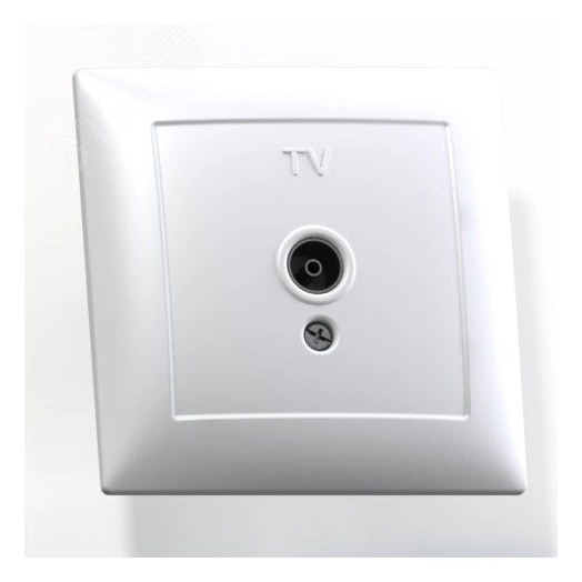 СЕЛЕНА Розетка телевизионная скрытой установки одноместная оконечная РТВ1-0-399, слоновая кость