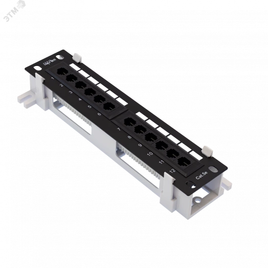 Патч-панель настенная 12 портов RJ-45. UTP. Cat.5e
