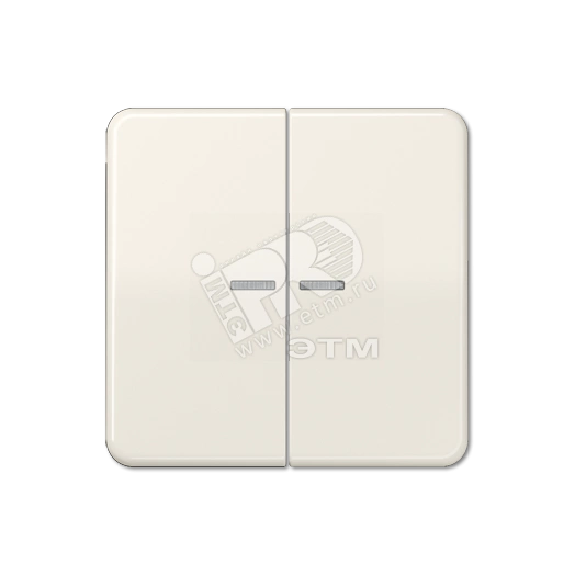 Клавиши для сдвоенных выключателей с подсветкой  слоновая кость