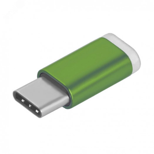 Переходник USB Type C М на Micro USB 2.0 F, зеленый