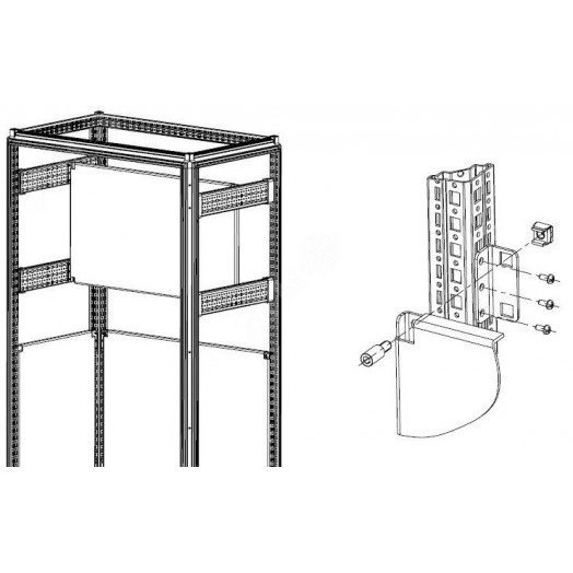Панель монтажная секционная 1100х400 для шкафов EMS ширина/глубина 500 и 1200 мм