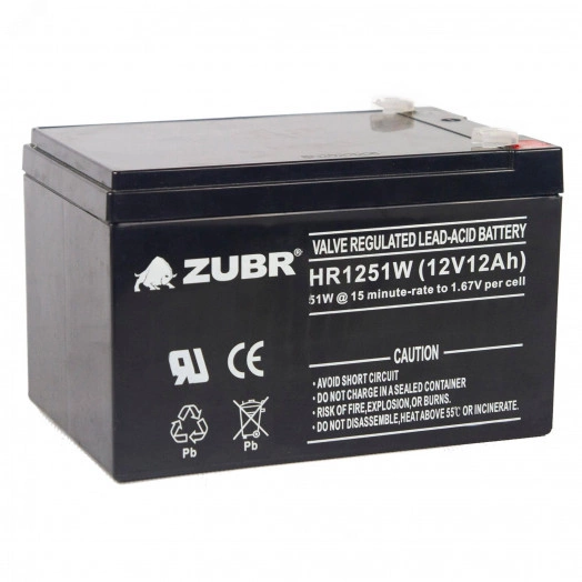 Аккумуляторная батарея ZUBR HR1251W 12V12Ah