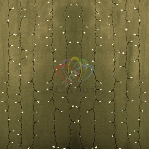 Гирлянда светодиодный Дождь 2х1,5 м, постоянное свечение, прозрачный провод, 230 В, диоды тёплый белый