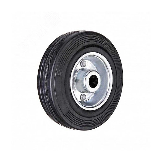 Колесо на ось промышл. литая рез., стал.обод, роликоподшип, D100 (12)  - накл. Tech-Krep