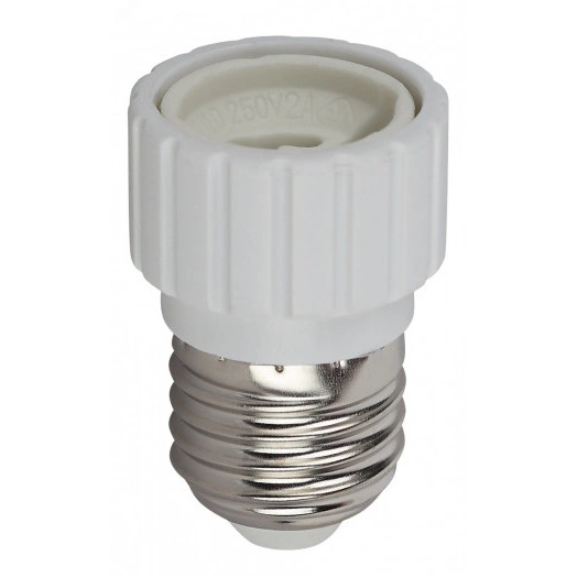 Патрон-переходник E27-GU10, белый (20/200/7200)