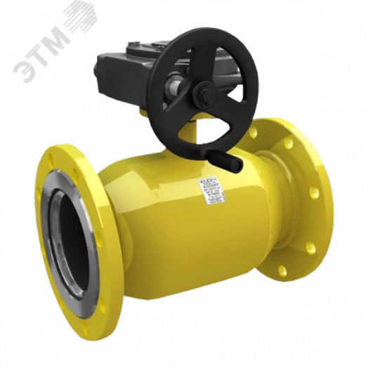 Кран шаровой стальной цельносварной фланцевый полнопроходной DN50 PN40 с редуктором для газообразных сред