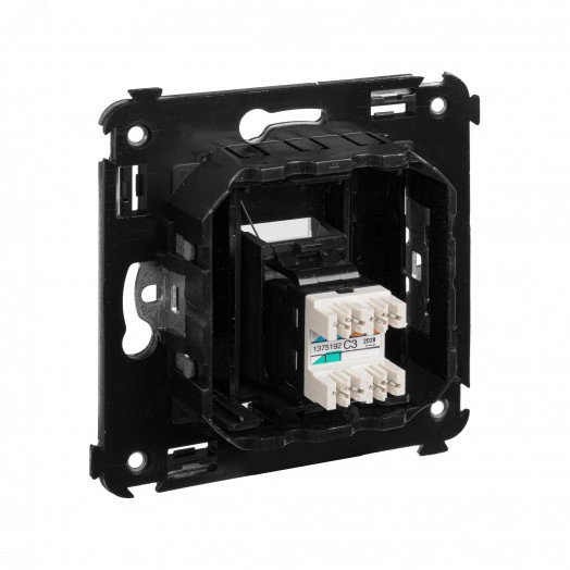 Avanti Телефонная розетка RJ-12 в стену одинарная  Черный матовый