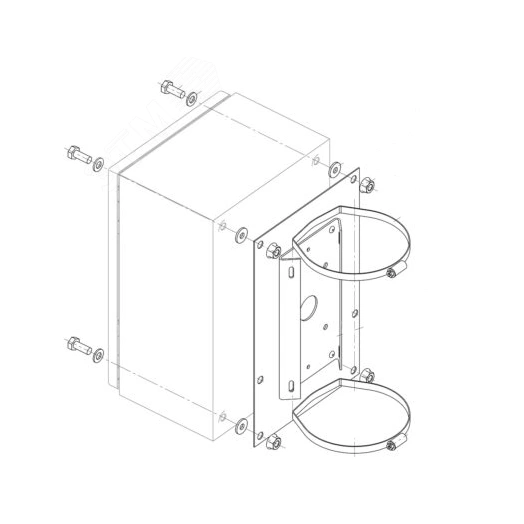 Кронштейн для крепления на опору коробок КМ и шкафов монтажных ШМ
