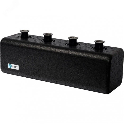 Коллектор распределительный стальной 2 отопительных контура с гидравлическим разделителем DN25