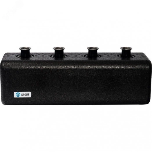 Коллектор распределительный стальной 2 отопительных контура с гидравлическим разделителем DN25