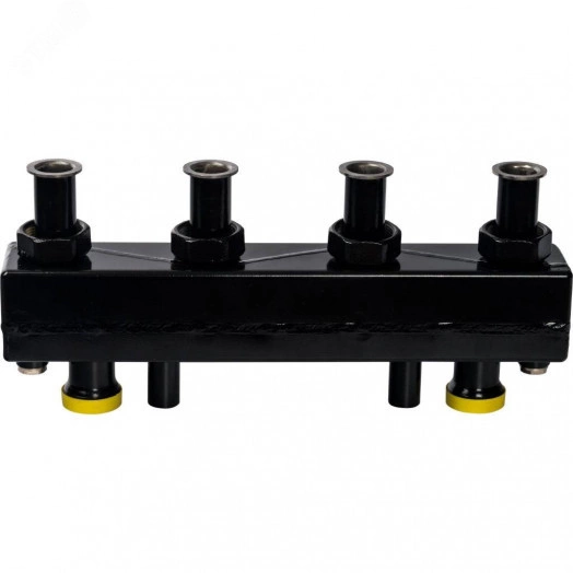 Коллектор распределительный стальной 2 отопительных контура с гидравлическим разделителем DN25