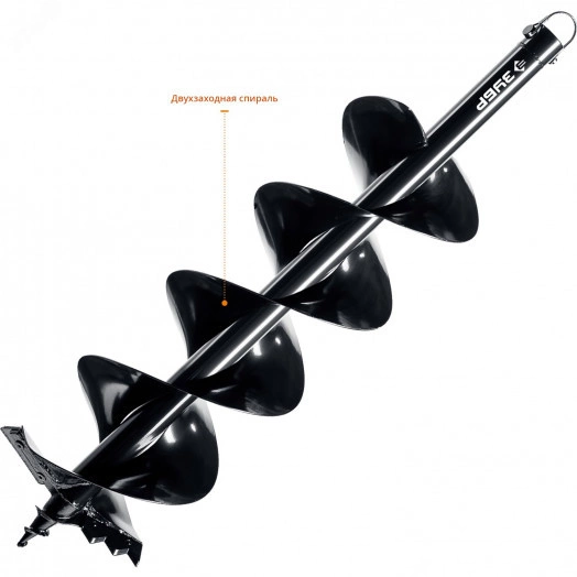 Шнек для мотобуров, мерзлый грунт, d=200 мм, двухзаходный