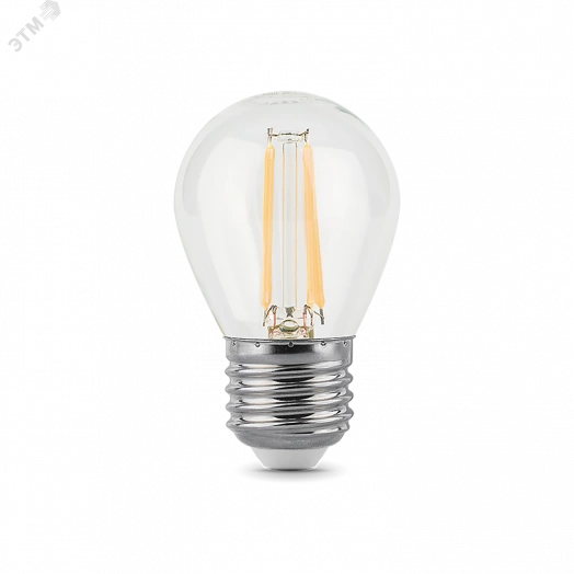 Лампа светодиодная филаментная LED 5 Вт 420 лм 2700К AC185-265В E27 шар P45 теплая  Black Filament Gauss