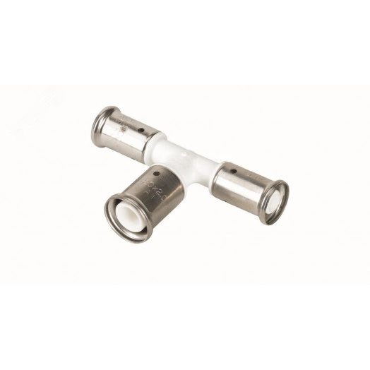 Тройник переходный увеличенный в центре, ПВДФ пресс (белый), 20x26x20