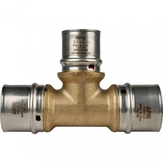 Тройник переходной 32х26х32 для металлопластиковых труб прессовой