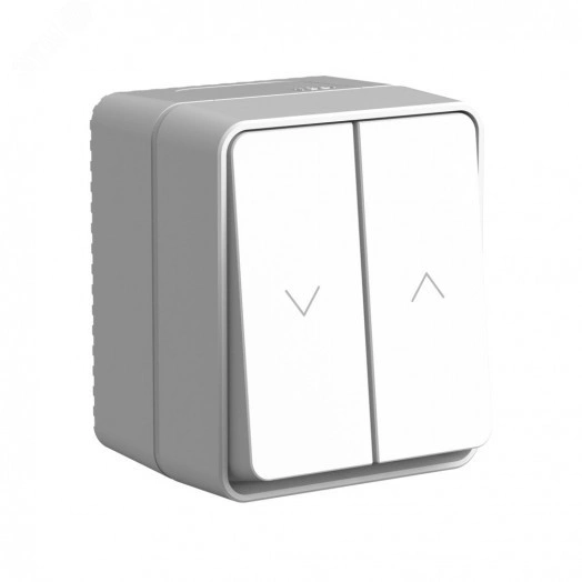 AtlasDesign PROFI IP54 2-клавишный выключатель для жалюзи, 2хсх.4, серый