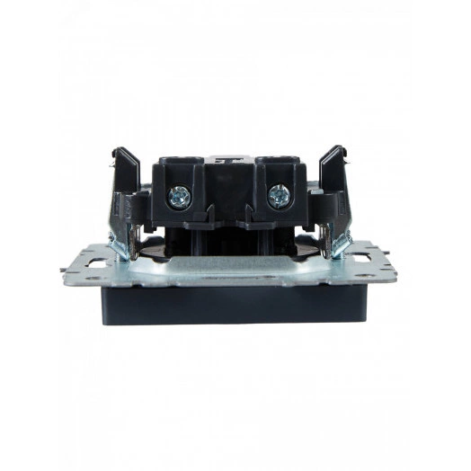 BRITE Розетка 1 пост без заземления с защитными шторками 10А РСш10-2-БрМ маренго IEK