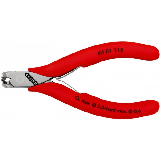 Кусачки торцевые для электроники режущие кромки с маленькой фаской с пружиной резка - мягкая проволока 2мм проволока средней твердости 1мм твердая проволока 06мм L=115мм зеркальная полировка однокомпонентные рукоятки