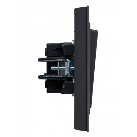 BRITE Выключатель двухклавишный 10А в сборе ВСР10-2-0-БрГ графит IEK