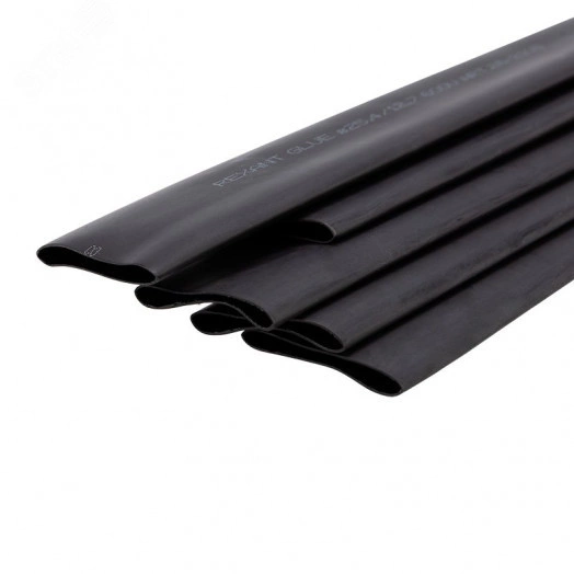 Термоусаживаемая трубка двухстенная клеевая 25,4 12,7 мм черная уп. 5 шт. по 1 м, REXANT