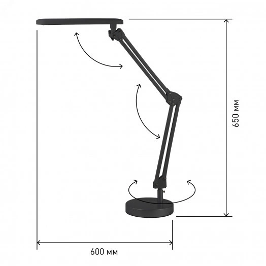 Светильник настольный светодиодный на струбцине и с основанием черный NLED-440-7W-BK ЭРА