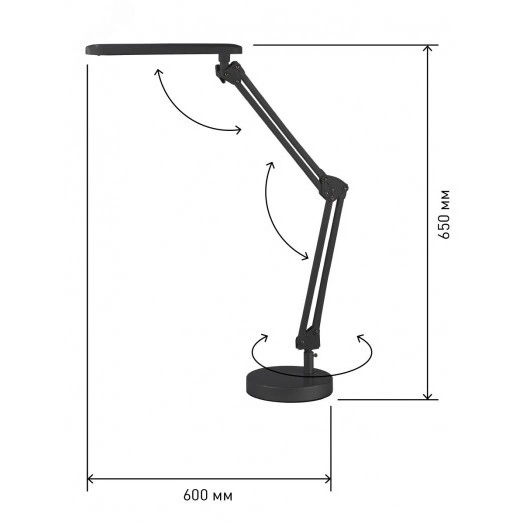 Светильник настольный светодиодный на струбцине и с основанием черный NLED-440-7W-BK ЭРА