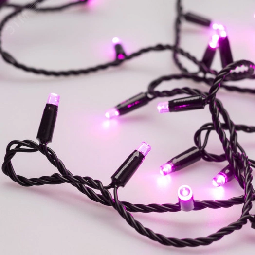 Гирлянда светодиодная декоративная ARD-STRING-CLASSIC-10000-BLACK-100LED-STD PINK (230V, 7W) (ARDCL, IP65)