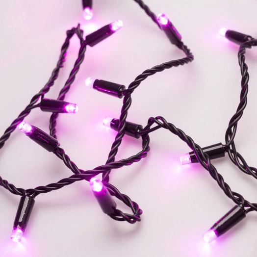 Гирлянда светодиодная декоративная ARD-STRING-CLASSIC-10000-BLACK-100LED-STD PINK (230V, 7W) (ARDCL, IP65)