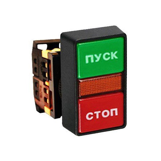 Кнопка AS-22N "Пуск-Стоп" прямоугольная 220В NO+NC EKF pbn-as-rec