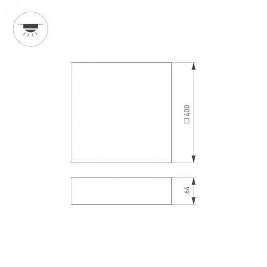 Светильник IM-QUADRO-EMERGENCY-3H-S400x400-44W Day4000 (BK, 120 deg, 230V) (Arlight, IP40 Металл, 2 года)