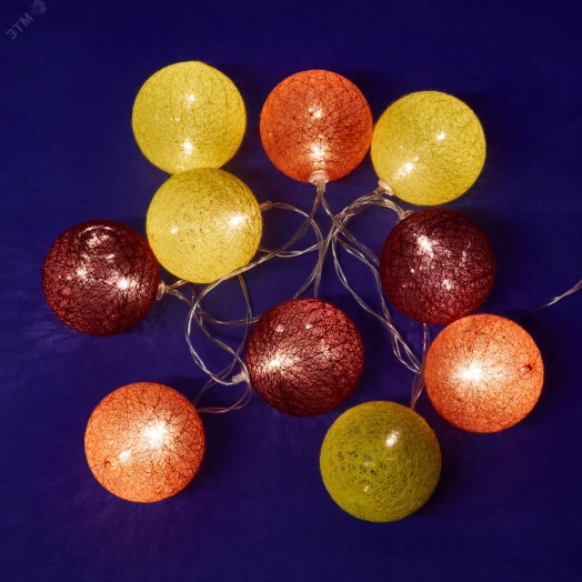 Гирлянда светодиодная Клубки-3 на батарейках 2AA (не в/к) 135м 10 светодиодов Теплый белый свет ULD-S0135-010/STB/2AA WARM WHITE IP20 TANGLES-3 Провод прозрачный