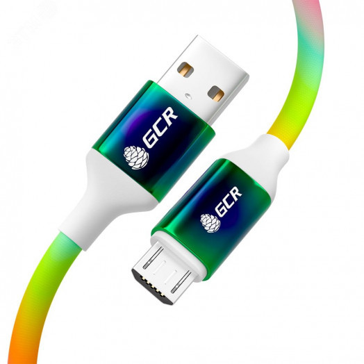 Кабель Micro USB, 1.2 м., разноцветный, быстрая зарядка